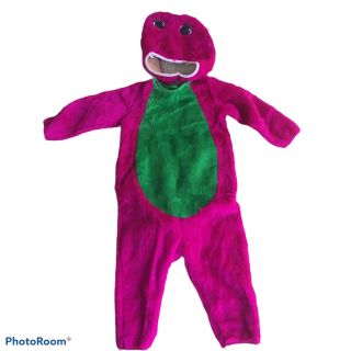 Barney Costume Halloween 1996 Vintage Thick And Warm Kids 2 - 4 Years With Mask