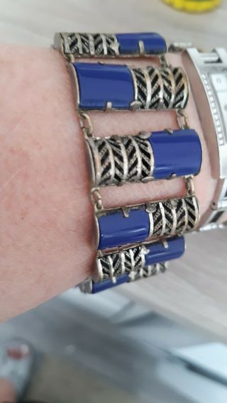 Art Deco Blue Glass Bracelet Jacob Bengel? 2