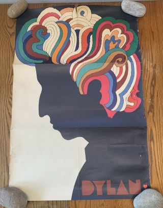 Vintage 1966 Bob Dylan By Milton Glaser Poster Psychedelic