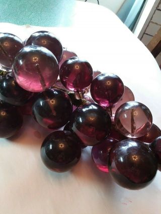 Vintage Acrylic/lucite Grape Cluster Large Purple