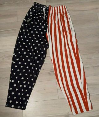 Vintage Otomix American Flag Pants Usa Red White & Blue Xx Large Baggy Muscle