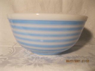 Vintage Pyrex Blue & White Stripe 403 Ovenware 2 1/2 Qt.  Mixing Bowl Made In Usa
