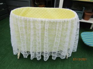 Adorable Vintage Yellow Lace Bassinet Skirt / Cover / Liner