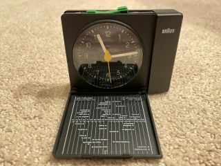 Vintage Braun Quartz World Travel Alarm Clock 4759 / Ab 312 Sl Made In Germany