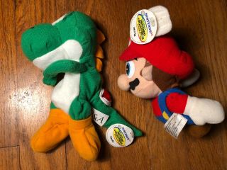 Vtg 90s Mario Bros Yoshi Bd&a Nintendo 1997 Plush N64 Bean Bag Toy Rare