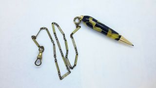 Vintage Sheaffers Gold Filled Marbleized Pencil Watch Fob Pendant