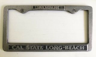 Vintage Cal State Long Beach Alumni Cast Metal License Plate Frame California