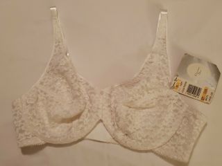 Christian Dior Intimates Vintage Old Stock Bra 36c White Lace Style 4209