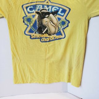 Vintage 1980’s Joe Camel Cigarettes Pocket T - Shirt Yellow Size Xl