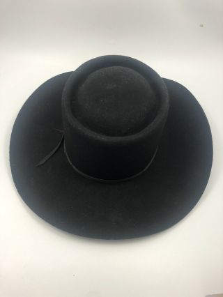 Vtg American Hat Company Western Cowboy Hat Black Maxi Felt Pure Wool Size 7 1/4
