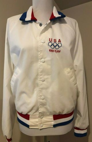 Aristojac Vintage 1988 Team Usa Olympics Red White & Blue Jacket - Sz Small