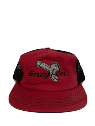 Vintage Embroidered Snap - On Tools Wrench Red & Black Snapback Trucker Hat