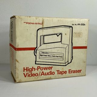 Vintage Realistic 44 - 233a High Power Video Audio Tape Eraser W/ Box & Manuals