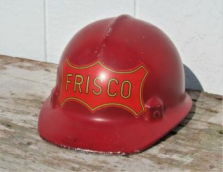 Vintage Frisco Railroad Jackson Aluminum Hard Hat Train Fireman Old Metal Fire