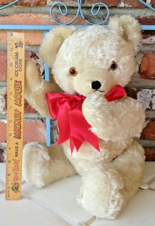 Vintage Off White Mohair Teddy Bear - Fully Jointed For Posing Possibilities