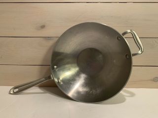 Vintage All - Clad Metalcrafters Master Chef 410 10 " Wok Canonsburg Pa Usa Heavy
