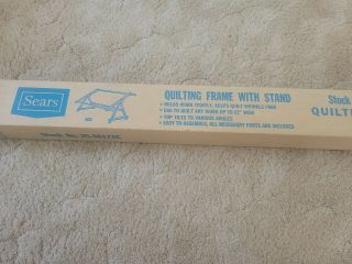 Vintage Sears Wood Quilting Frame With Stand Box Complete 25 - 48172c