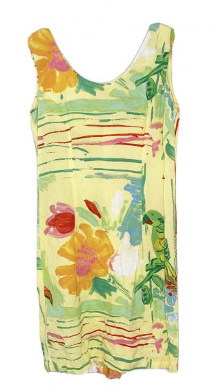 Jams World Vintage Hawaiian Floral Sleeveless Dress Mini Size 5 G1