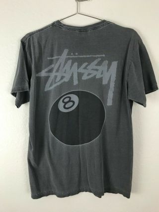 Vintage Stussy 8 Ball Acid Wash Faded T - Shirt Size M