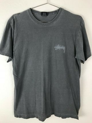 Vintage STUSSY 8 BALL Acid Wash Faded T - Shirt Size M 2