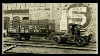 Vintage Delivery Milk Truck Studio Photo 1920s Supplee Wills Jones Philadelphia