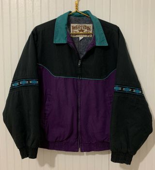 Rare Vintage Blanket Lined Barn Jacket Size Xl Aztec Usa Style 90s