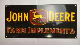 Vintage John Deere Farm Implements By Veribrite Signs Chicago Il Porcelain Sign