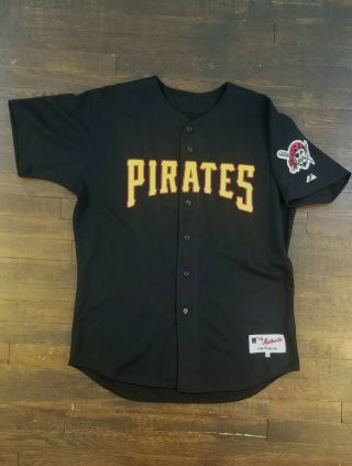 Vintage Vtg 90s Majestic Authentic Pittsburgh Pirates Black Red Jersey Size 48