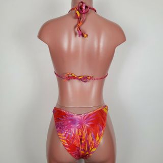 Vtg 90s Sexy Ultimate Tropical Baywatch Style Bikini Swimsuit High Waisted M 3