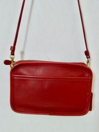 Vintage Coach Red Leather Purse Bag Crossbody Carnival K4d 9925 Made In U.  S.  A.