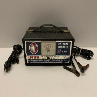 Vintage Fisk Battery Charger 6v - 12v - 6 Amp Model F - 86
