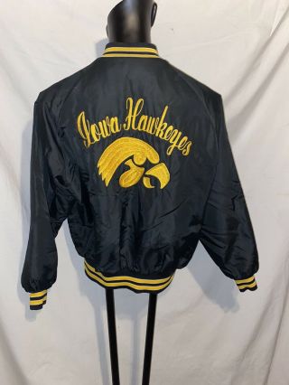 Vintage Iowa Hawkeyes Satin Jacket Coat Dunbrooke Size Xl