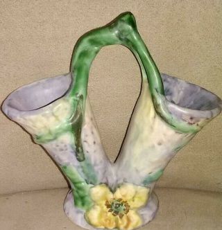Vintage Weller Pottery Silvertone Double Bud Vase