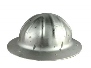 Vintage B.  F.  Mcdonald Silver Aluminum Hard Hat Safety Hat Construction Mining