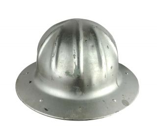 Vintage B.  F.  McDonald Silver Aluminum Hard Hat Safety Hat Construction Mining 2