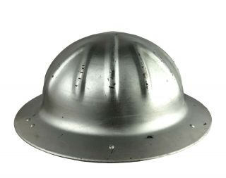 Vintage B.  F.  McDonald Silver Aluminum Hard Hat Safety Hat Construction Mining 3