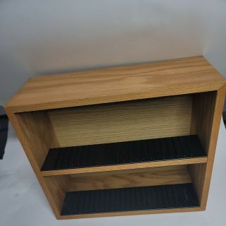 Vintage Wood Cd Box Shelf Storage Holder 45 Cd Jewel Case Mountable