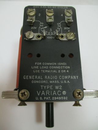 Vintage General Radio Co Type W2 Variac Variable Transformer 120 Vac 2.  4 Amps