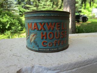 Vintage Coffee Tin Can Maxwell House Advertising General Store Primitive 2