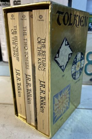 Vintage Jrr Tolkien Lord Of The Rings - Gold 3 Book Set 1976
