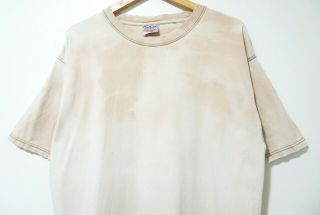 XL Vtg Early 90s Pale Tan Blank Faded Thrashed Distressed Skate Grunge T - Shirt 3