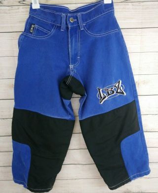 Vintage Lbz Motocross Racing Pants Size 25 Blue Black Colorblock Made In Usa
