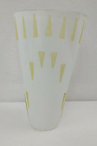 1 Vintage Mid Century Retro Glass Slip Shade For Light Fixture Wall Sconce