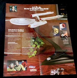 Vintage 1994 Star Trek 24x18 Poster Uss Enterprise Lamp Rare Starship Usa Print