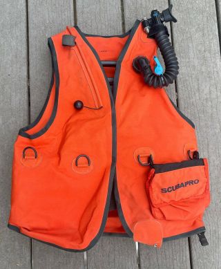 Vintage Orange Scuba Pro Buoyancy Compensator Size Large Vest
