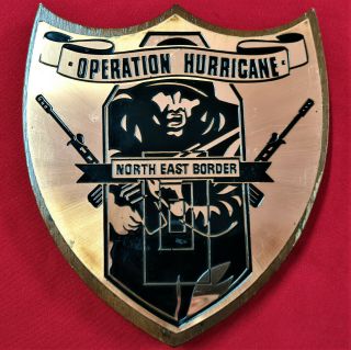 Vintage Rhodesian Army Operation Hurricane Wooden Wall Plaque