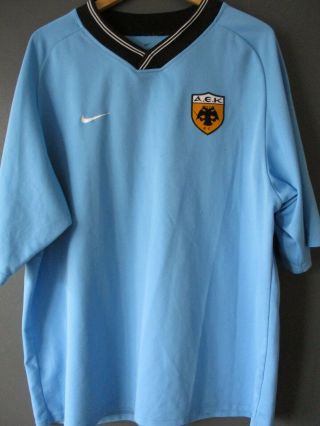 Vtg A.  E.  K.  Athens 2003 Nike Away Shirt Blue (xl) Jersey Greece Aek - U