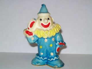 Vtg W & F Mfg Xmas Blue Clown Wax Chocolate Peel Away Home Decor Gurley Candle
