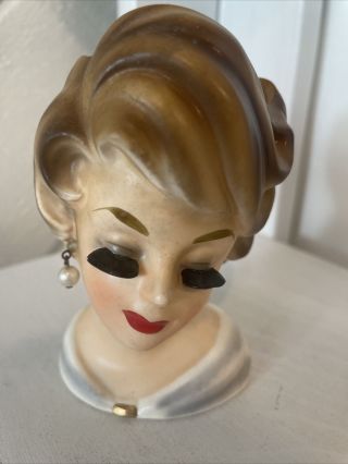 Vintage Glamour Girl Ladies Head Vase - Norleans