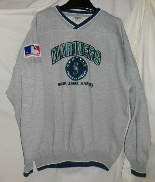 Vintage Lee Sport Embroidered Seattle Mariners Baseball Mlb Sweatshirt Shirt Xl